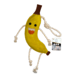 Jouet de box pour chevaux en cuir garni de jute, banane, 40 x 12 x 5 cm – Excellent Horse Foodie Friends Banana