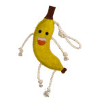 Jouet de box pour chevaux en cuir garni de jute, banane, 40 x 12 x 5 cm – Excellent Horse Foodie Friends Banana – Image 2