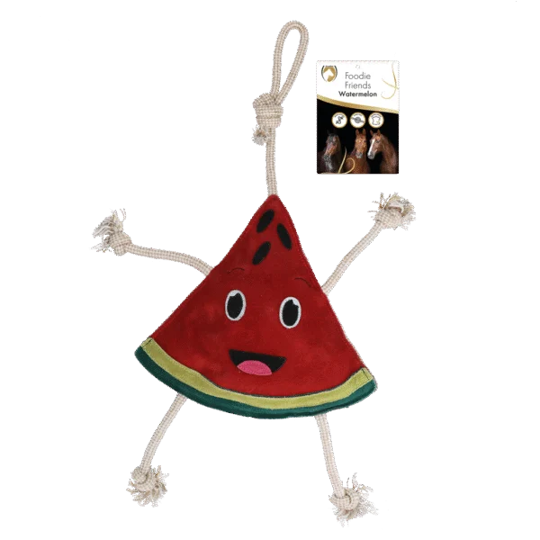 Jouet pour cheval en forme de pastèque avec bruit de froissement, 28 x 31 x 7 cm – Excellent Horse Foodie Friends Watermelon