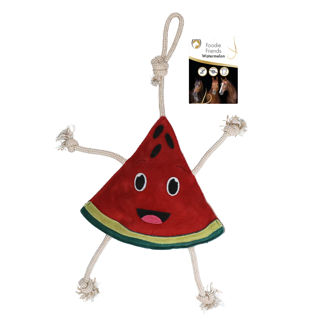 Jouet pour cheval en forme de pastèque avec bruit de froissement, 28 x 31 x 7 cm – Excellent Horse Foodie Friends Watermelon – Image 1