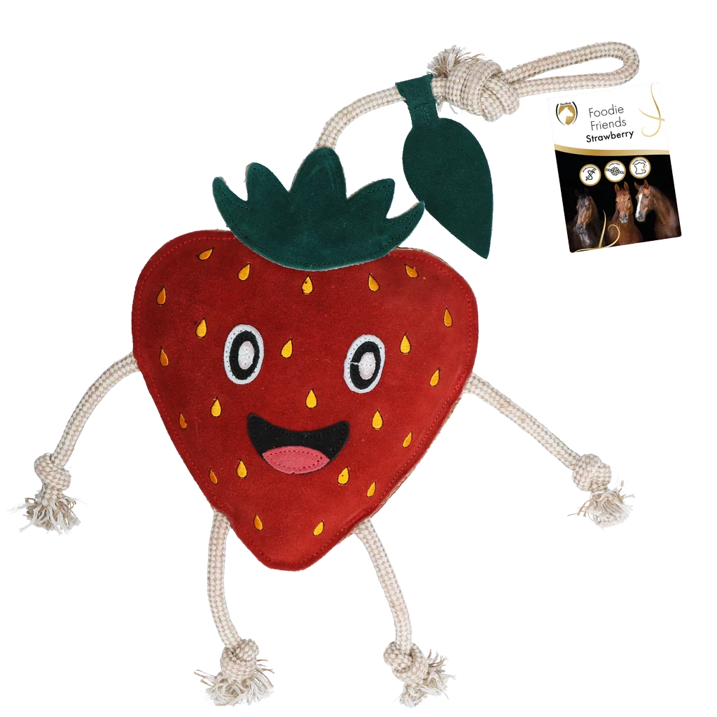 Jouet pour chevaux en forme de fraise avec bruit de froissement, 29 x 24 x 7 cm – Excellent Horse Foodie Friends Strawberry – Image 1
