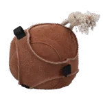 Balle de jeu pour cheval en suède avec boucles pour friandises, marron – Excellent Horse Fun Play Ball Suede
