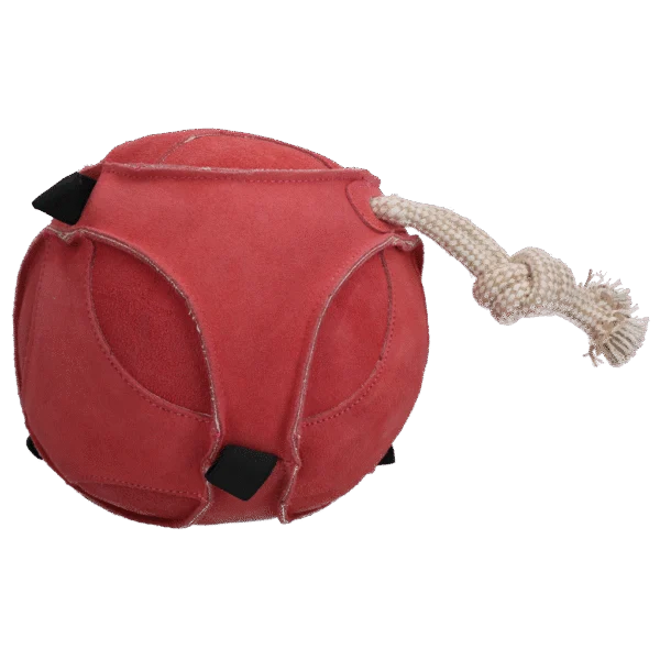 Balle de jeu pour cheval en suède avec boucles élastiques, rose – Excellent Horse Fun Play Ball
