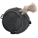 Balle de jeu pour cheval en suède avec boucles élastiques, grise – Excellent Horse Fun Play Ball – Image 3