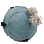 Balle de jeu en daim pour cheval avec boucles à friandises, bleue – Excellent Horse Fun Play Ball Suede – Image 2