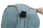 Balle de jeu en daim pour cheval avec boucles à friandises, bleue – Excellent Horse Fun Play Ball Suede – Image 3