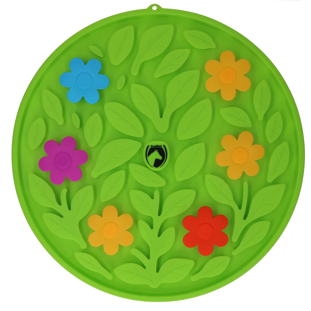 Tapis de fouille pour chevaux pour aliments et friandises – Excellent Horse Snuffle Mat Flower Power – Image 1