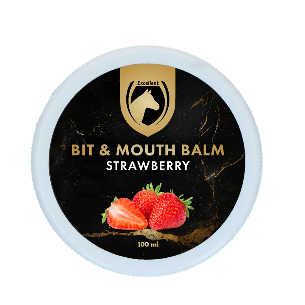 Baume pour la bouche des chevaux, fraise, 100 ml – Excellent Horse Bit & Mouth Balm – Image 2
