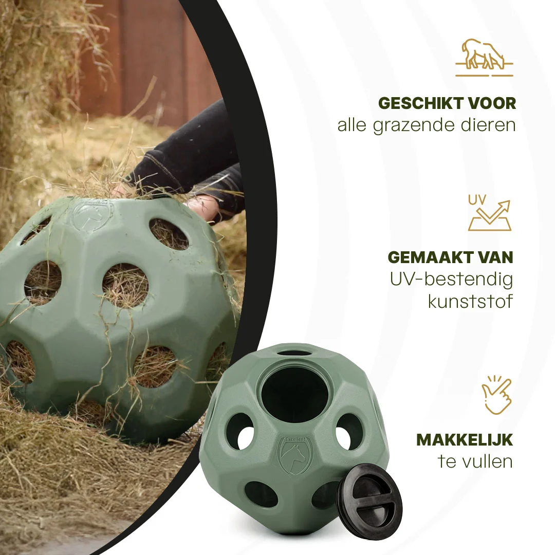 Balle distributrice pour chevaux avec ouvertures, verte – Excellent Horse Feed & Play Ball – Image 4