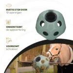 Balle distributrice pour chevaux avec ouvertures, verte – Excellent Horse Feed & Play Ball – Image 5