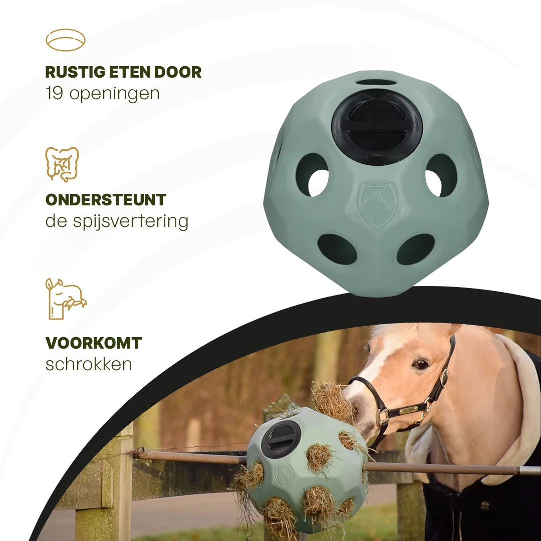 Balle distributrice pour chevaux avec ouvertures, verte – Excellent Horse Feed & Play Ball – Image 5