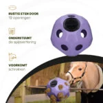 Balle distributrice pour chevaux avec ouvertures, violette – Excellent Horse Feed & Play Ball – Image 5
