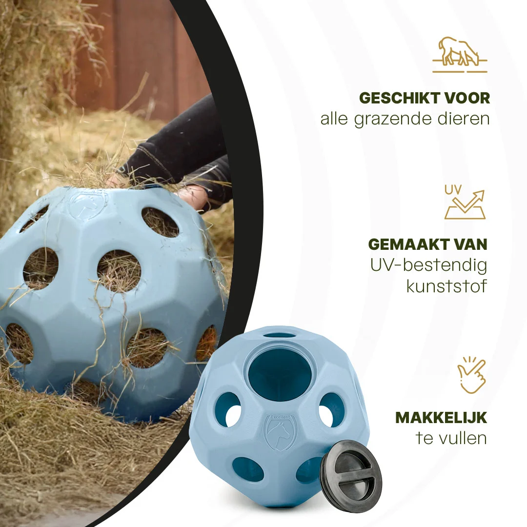 Balle distributrice pour chevaux avec ouvertures, bleue – Excellent Horse Feed & Play Ball – Image 4