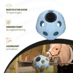 Balle distributrice pour chevaux avec ouvertures, bleue – Excellent Horse Feed & Play Ball – Image 5