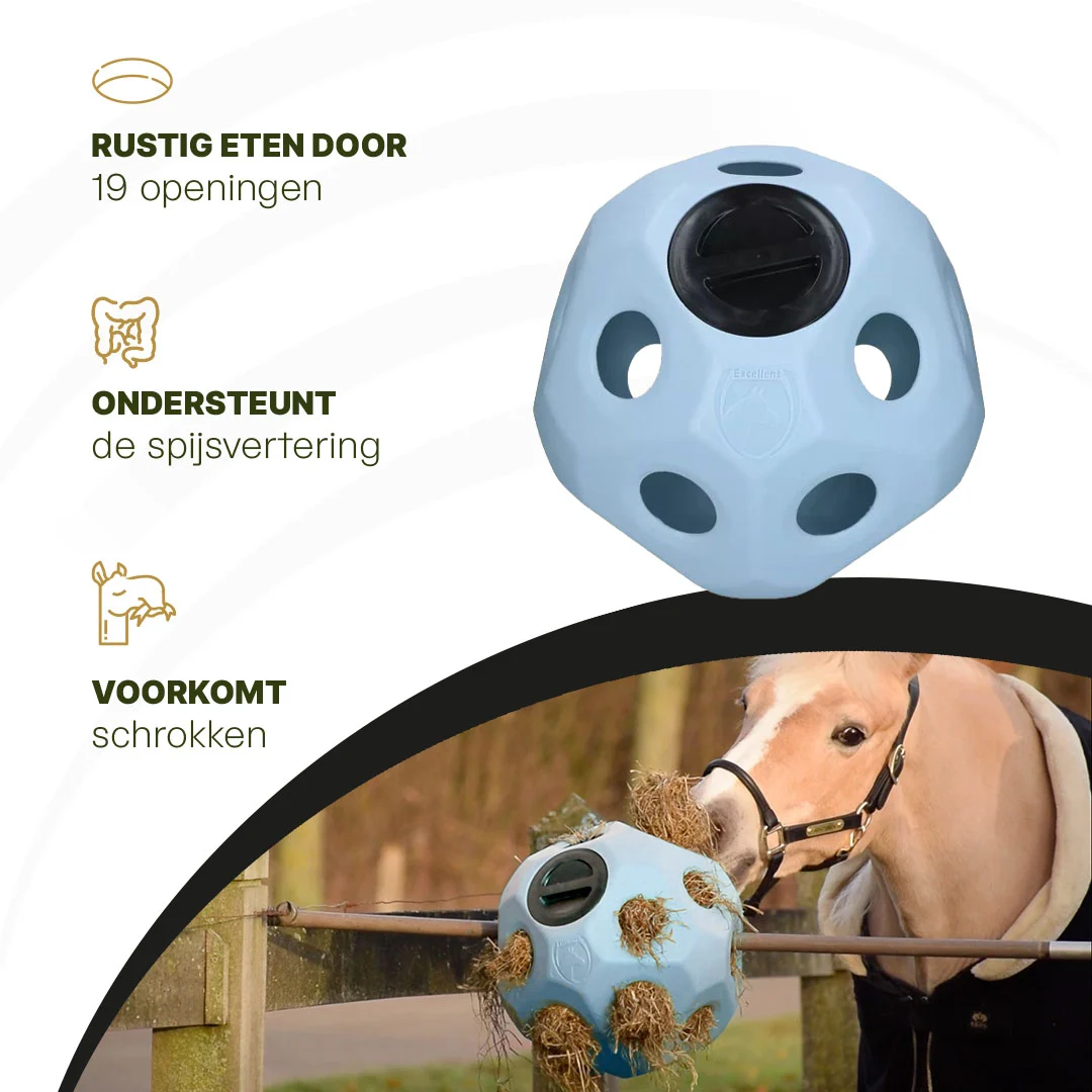 Balle distributrice pour chevaux avec ouvertures, bleue – Excellent Horse Feed & Play Ball – Image 5