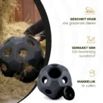Balle distributrice pour chevaux avec ouvertures, noire – Excellent Horse Feed & Play Ball – Image 4