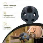 Balle distributrice pour chevaux avec ouvertures, noire – Excellent Horse Feed & Play Ball – Image 5