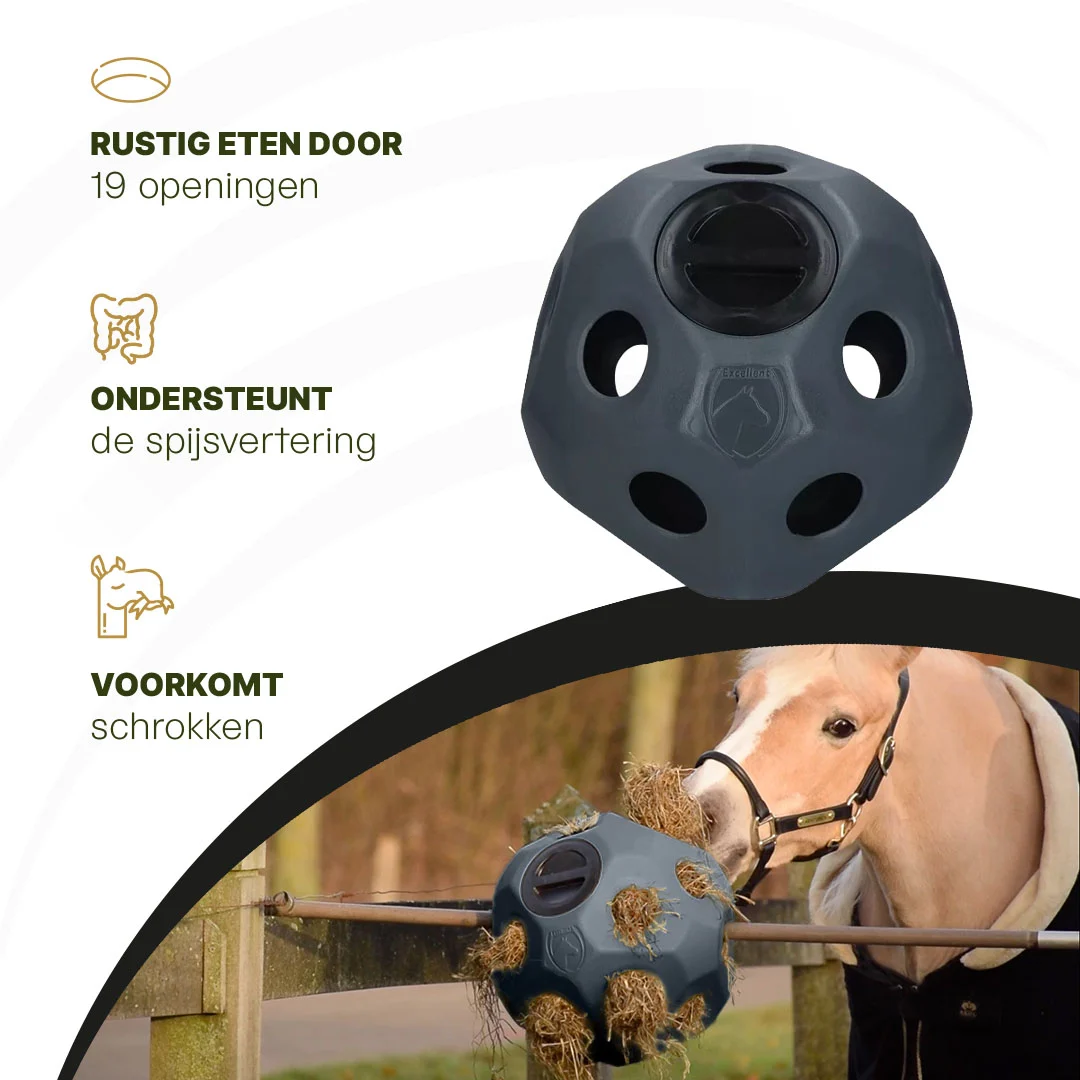 Balle distributrice pour chevaux avec ouvertures, noire – Excellent Horse Feed & Play Ball – Image 5