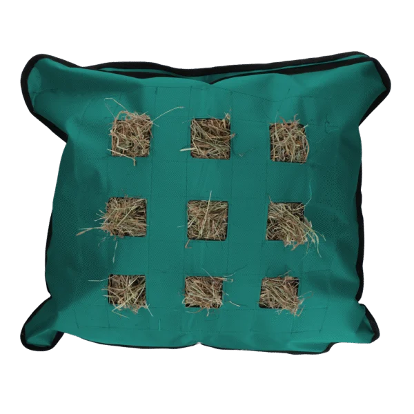 Sac à foin pour chevaux, carré, pétrole, 62 x 55 cm – Excellent Horse Hay Pillow Slow Feeder