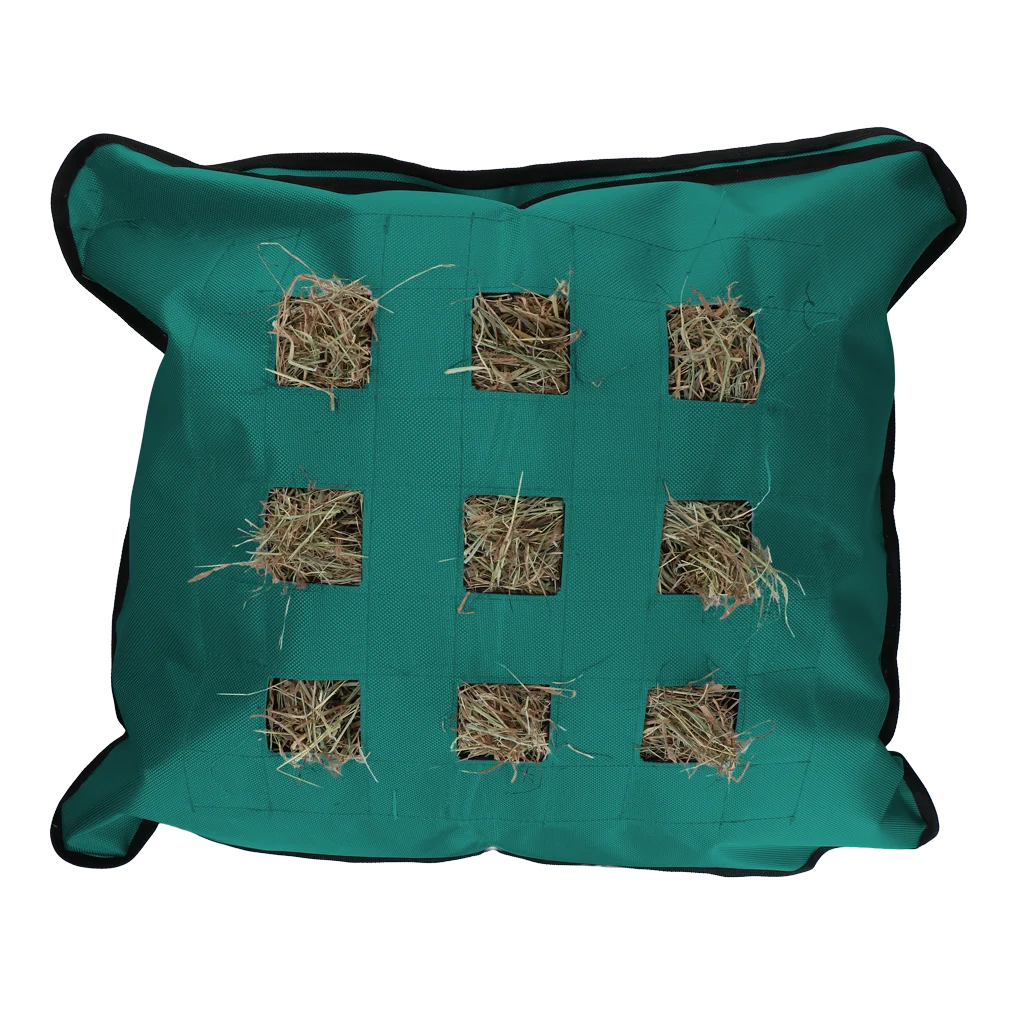 EXCE04060.png Sac à foin pour chevaux, carré, pétrole, 62 x 55 cm – Excellent Horse Hay Pillow Slow Feeder – Image 1