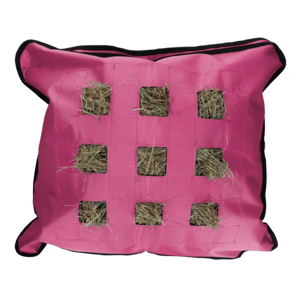 Sac à foin pour chevaux, carré, rose, 62 x 55 cm – Excellent Horse Hay Pillow Slow Feeder