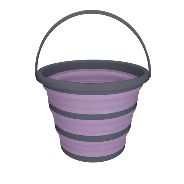 Seau pliable pour aliments et eau, 10 l, lilas et gris – Excellent Horse Vouwbare Emmer