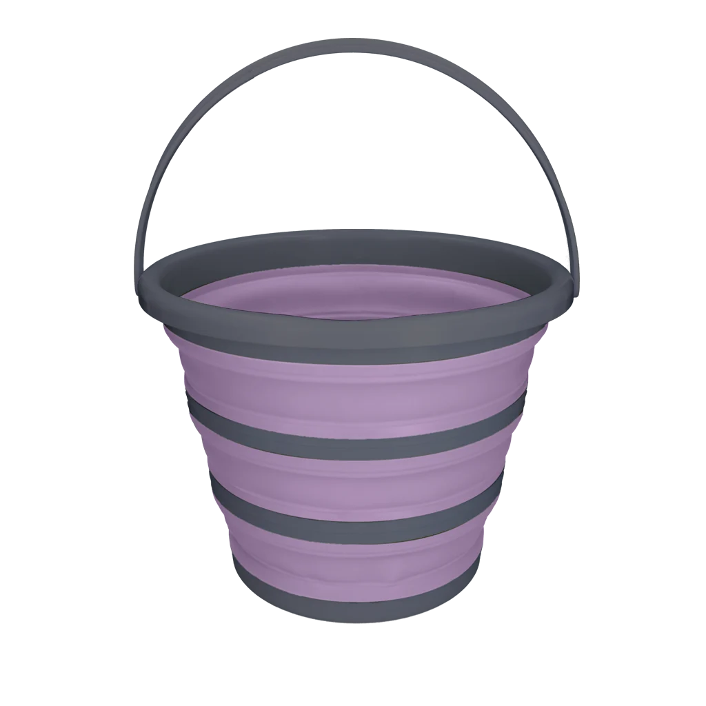 EXCE05021.png Seau pliable pour aliments et eau, 10 l, lilas et gris – Excellent Horse Vouwbare Emmer – Image 1