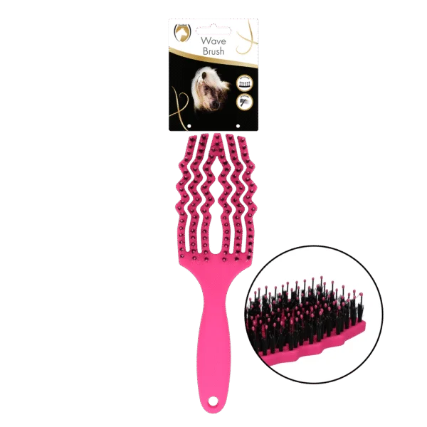 Brosse à crinière démêlante avec poils de sanglier, rose – Excellent Horse Wave Brush