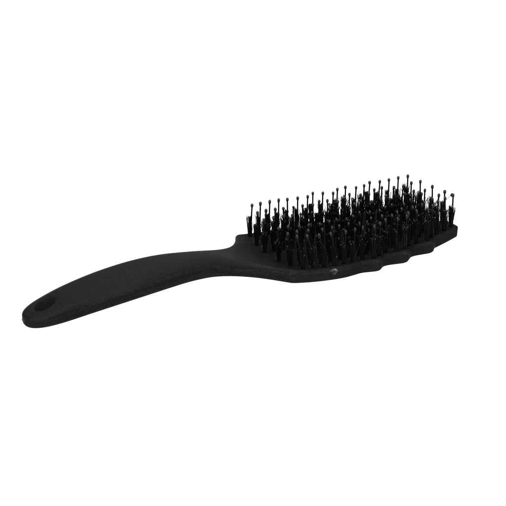 Brosse démêlante pour crinière en poils de porc, noire – Excellent Horse Wave Brush – Image 3