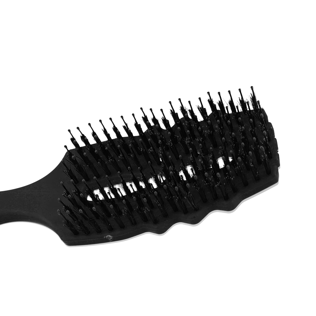 Brosse démêlante pour crinière en poils de porc, noire – Excellent Horse Wave Brush – Image 4