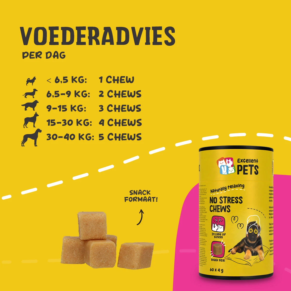Friandises à mâcher tendres pour chiens en situation de stress, 60 pièces – Excellent Pets No Stress Soft Chews – Image 4