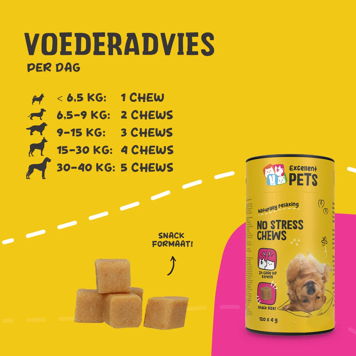 Friandises à mâcher tendres pour chiens en situation de stress, 120 pièces – Excellent Pets No Stress Soft Chews – Image 4