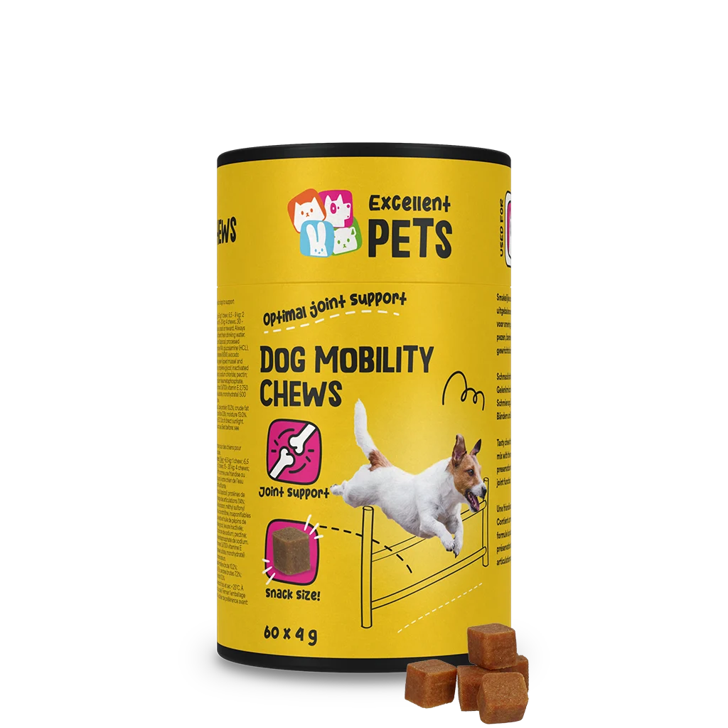 EXCE5020A.png Friandises à mâcher pour les articulations, 60 pièces – Excellent Pets Dog Mobility Soft Chews – Image 1