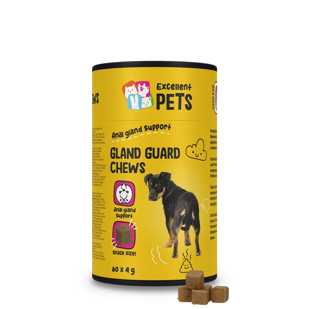 Friandises complémentaires pour chiens avec prébiotiques et probiotiques, 60 pièces – Excellent Pets Gland Guard Soft Chews – Image 1