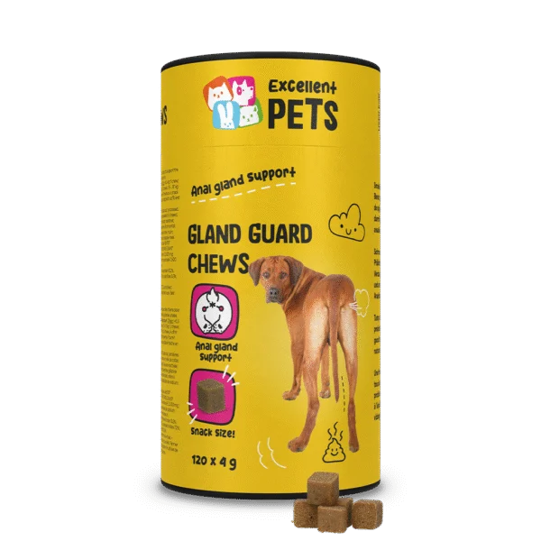 Friandises complémentaires pour chiens avec prébiotiques et probiotiques, 120 pièces – Excellent Pets Gland Guard Soft Chews