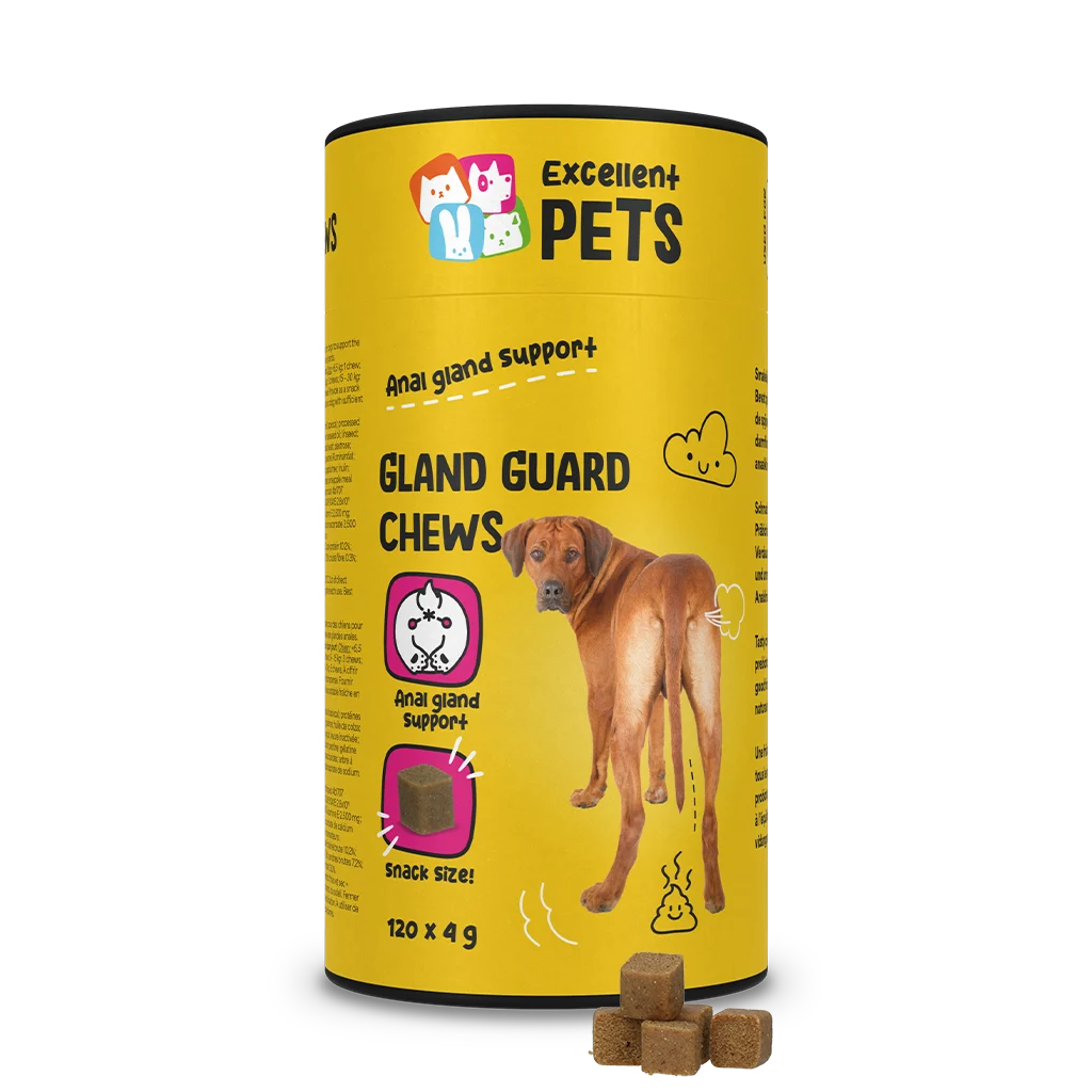 Friandises complémentaires pour chiens avec prébiotiques et probiotiques, 120 pièces – Excellent Pets Gland Guard Soft Chews – Image 1