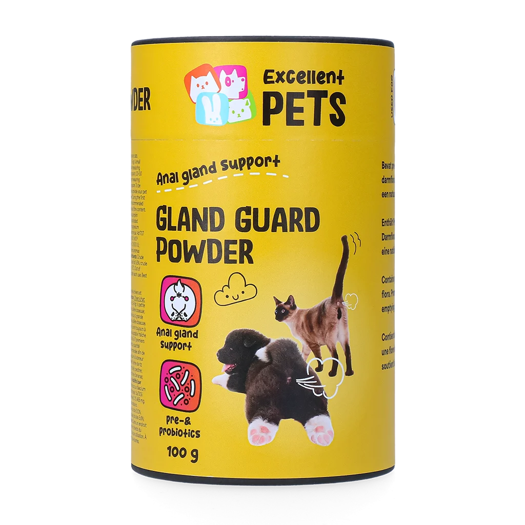 Poudre complémentaire pour chiens et chats avec prébiotiques et probiotiques – Excellent Pets Gland Guard Poeder – Image 1