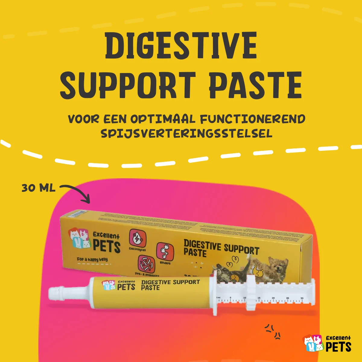 Pâte digestive pour animaux de compagnie avec électrolytes, 30 ml – Excellent Pets Digestive Support – Image 3