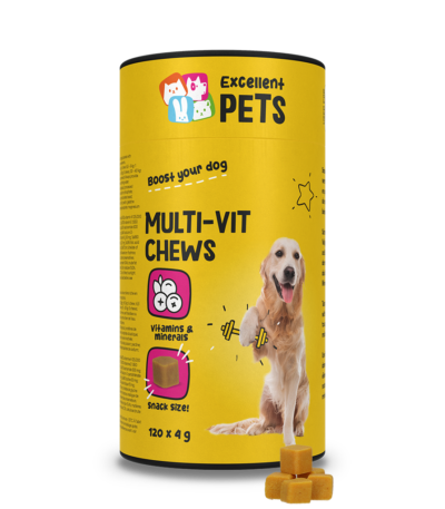 Friandises à mâcher multivitaminées pour chiens, 120 pièces – Excellent Pets Multi-Vit Soft Chews
