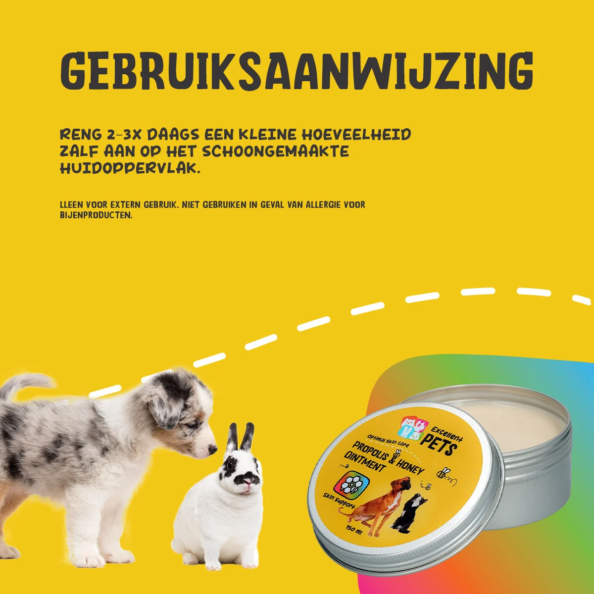 Pommade pour la peau à la propolis et au miel, 150 ml – Excellent Pets Propolis & Honey Ointment – Image 6