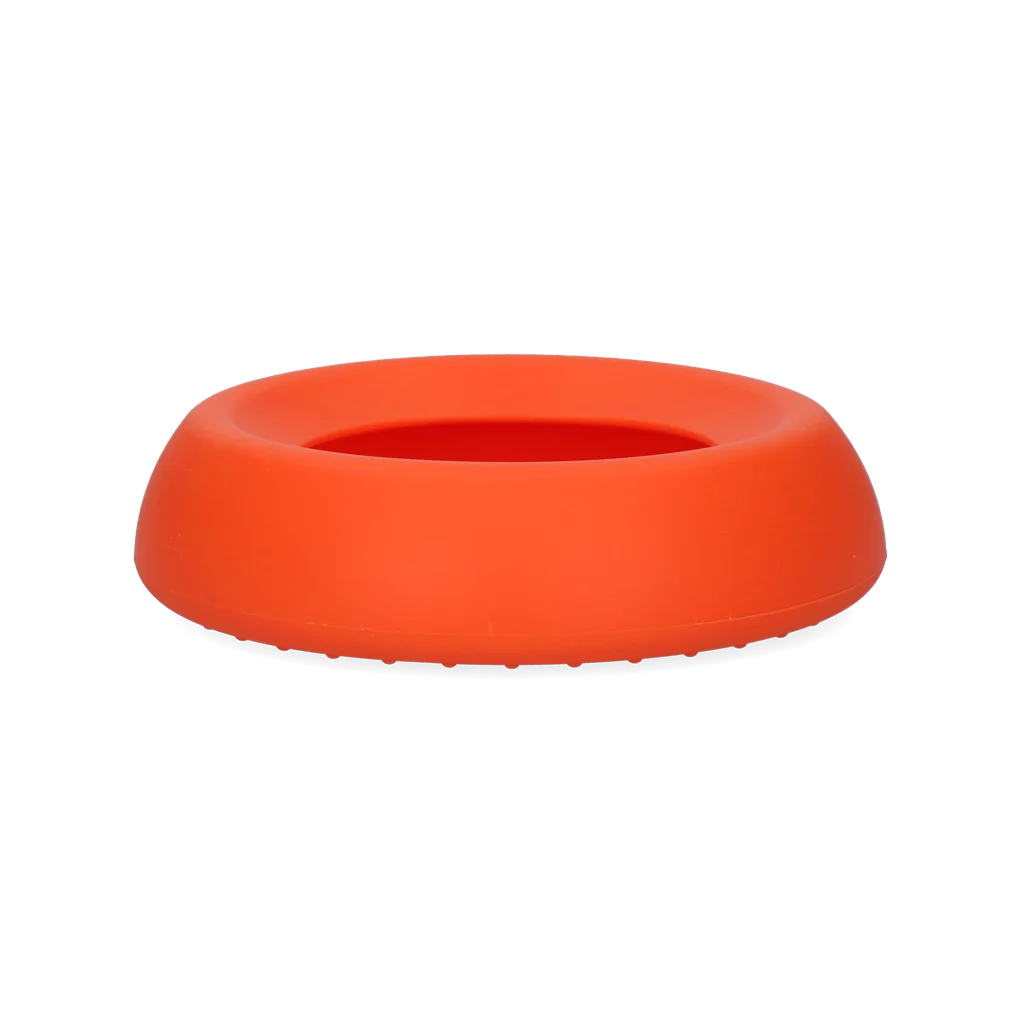 Gamelle en silicone pour chiens avec rebord anti débordement, 300 ml orange – Excellent Pets No-Spill Bowl – Image 3
