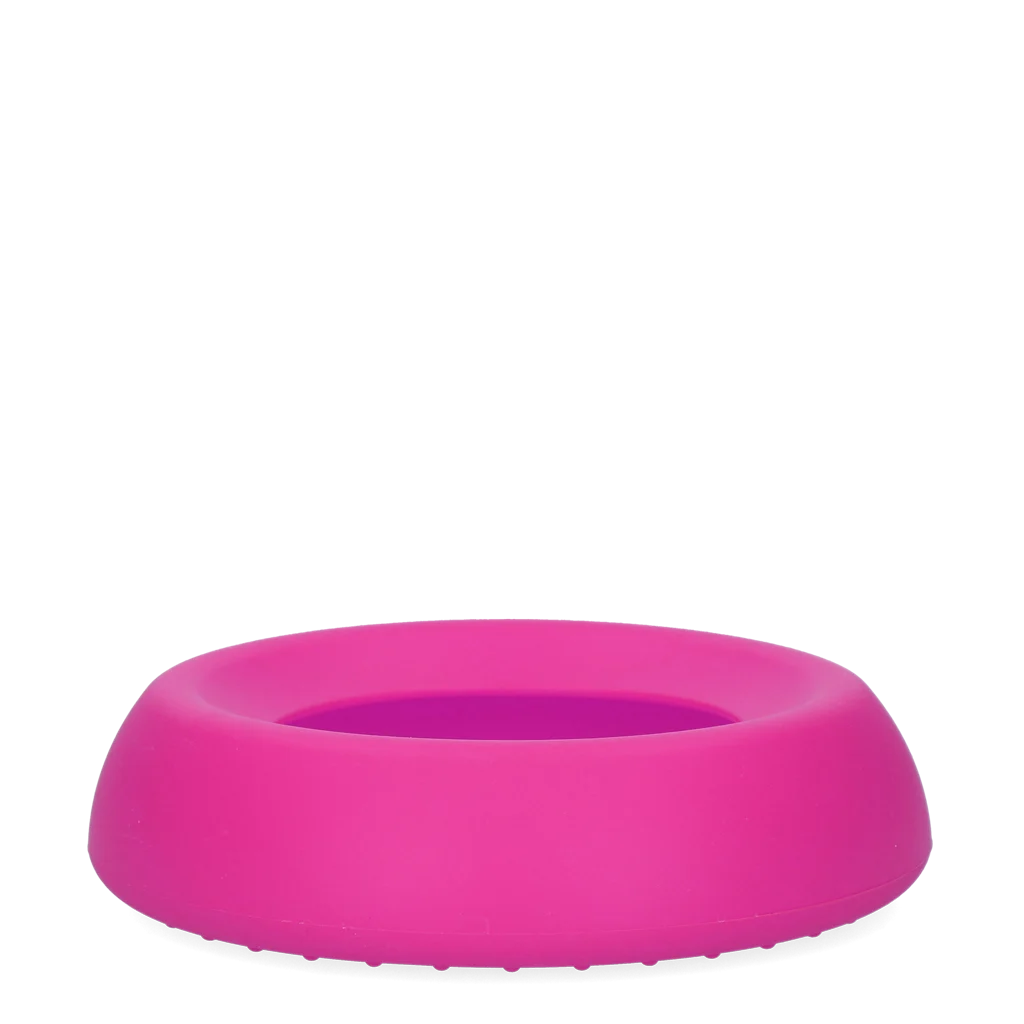 Gamelle et abreuvoir en silicone pour chiens, avec rebord anti éclaboussures, 300 ml, rose – Excellent Pets No-Spill Bowl – Image 3