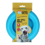 Gamelle en silicone pour chiens avec rebord anti éclaboussures, 300 ml, bleue – Excellent Pets No-Spill Bowl