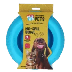 Gamelle en silicone pour chiens avec rebord anti éclaboussures, 800 ml, bleue – Excellent Pets No-Spill Bowl