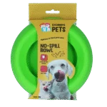 Gamelle et abreuvoir en silicone pour chiens avec rebord anti-débordement, 300 ml Vert – Excellent Pets No-Spill Bowl