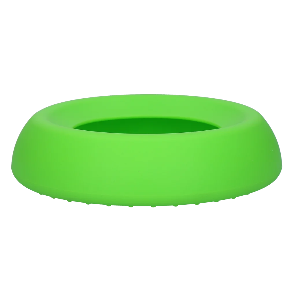 Gamelle et abreuvoir en silicone pour chiens avec rebord anti-débordement, 300 ml Vert – Excellent Pets No-Spill Bowl – Image 3