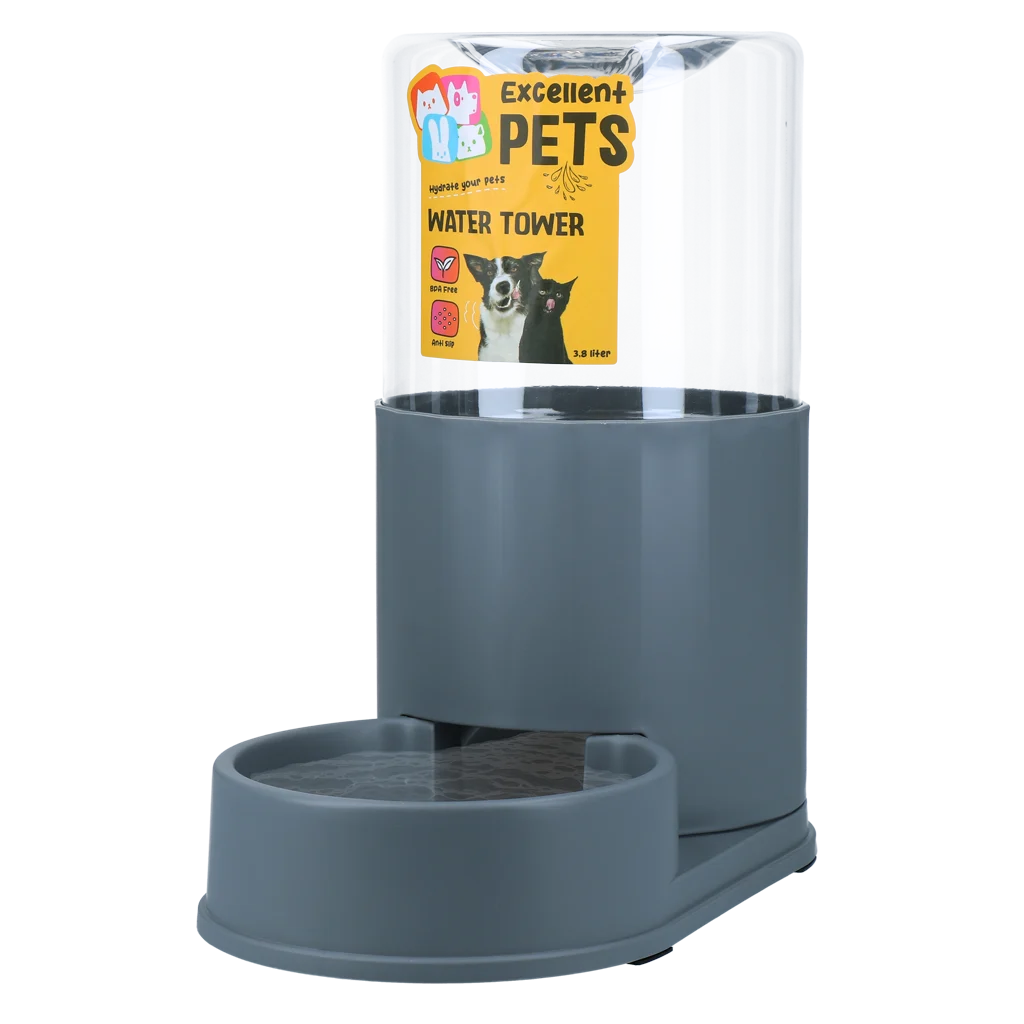 Fontaine à eau avec écuelle 3,8 l – Excellent Pets Water Tower – Image 1