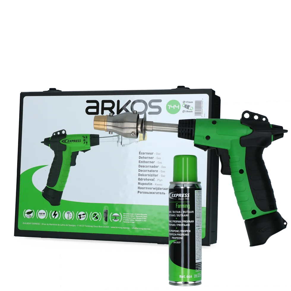 Écornette à gaz pour veaux avec pointe réversible ø 17 et 19 mm – Express Arkos – Image 1