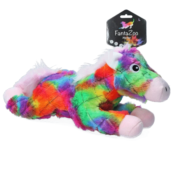 Peluche pour chien Cheval avec couineur, L, 32 x 16 cm – FantaZoo Horse