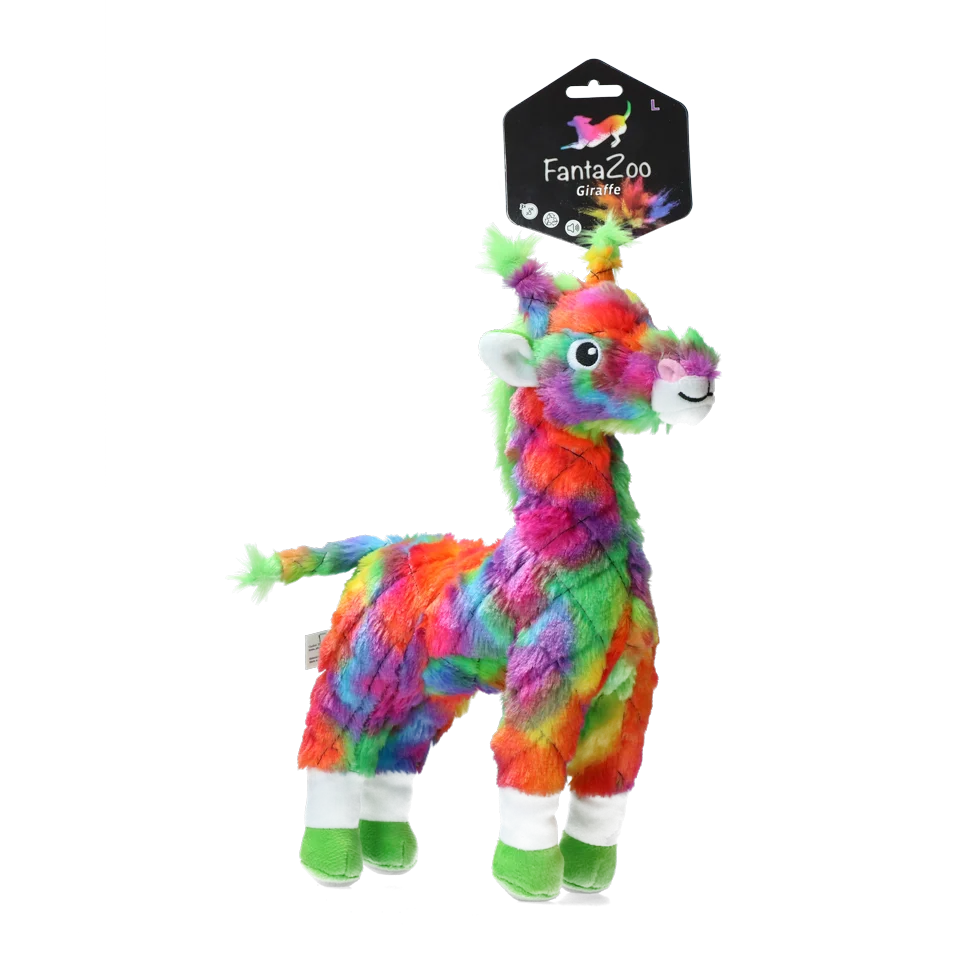 Peluche pour chien en matière recyclée avec couineur, L, 32 x 16 cm – FantaZoo Giraffe – Image 1